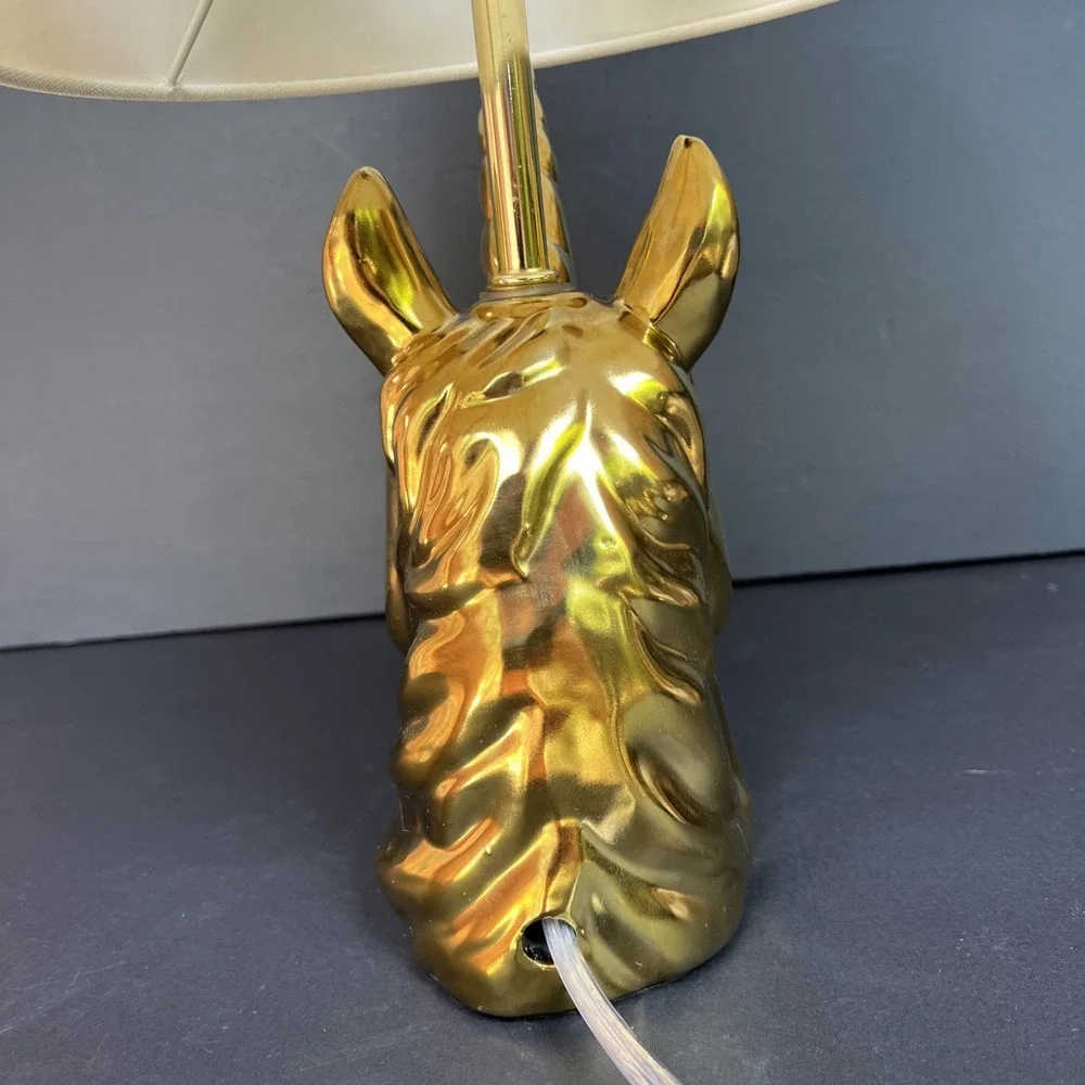 Gold Unicorn Head Table Lamp 17